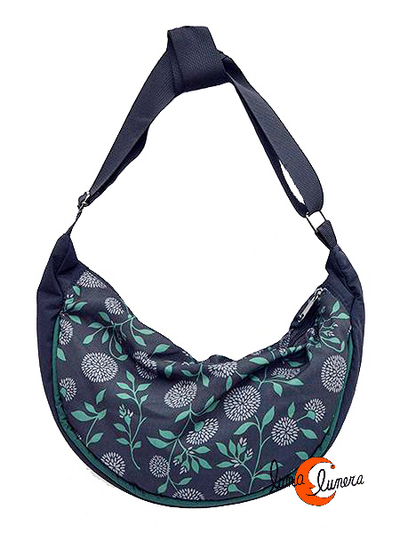 Impermeables. Bolsos de tela Mugling. Bolso pequeño flores negro.