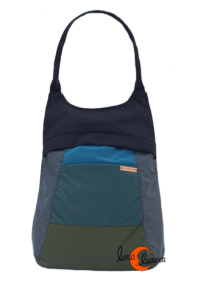 Impermeables. Mochilas de tela Mugling. Mochila bolso parches verde, verde, azul.
