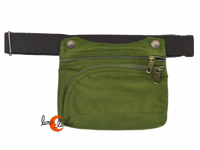 Benetti riñoneras de tela, rectangular verde aguacate.