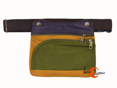 Benetti riñoneras de tela, rectangular XXL mostaza, verde, morado.