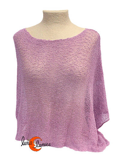 Poncho de punto. Rosa palo empolvado.