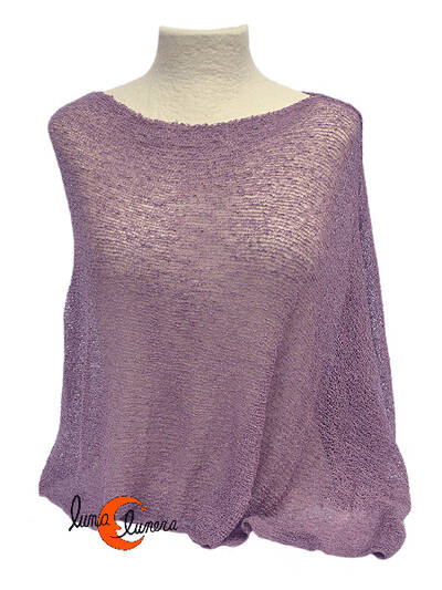 Poncho de punto. Berenjena empolvado.