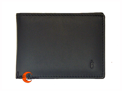 Lèyva carteras de piel, 212 negra. Cartera tarjetero americana. 