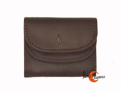 Lèyva carteras de piel, 306 marrón. Cartera con doble solapa y monedero pequeña.