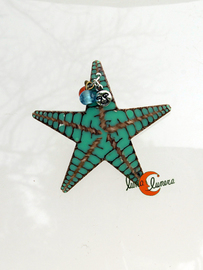 Broche estrella de mar, turquesa.