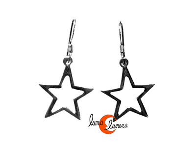 Pendientes de plata. Estrella caladas pequeñas.