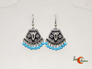 Pendientes turcos. Piramidal pequeño con cristalitos turquesa.