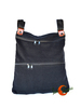 Bolsos y mochilas de tela, colección Vinicius. Mochila plana dos cremalleras color negro.