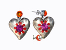 Colección Malagata. Bisutería de zamak con swarovsky, pendientes corazones pequeños.