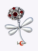 Colección Malagata. Bisutería de zamak con swarovsky, broche libélula grande.