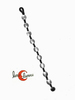 Pulsera tejida de macramé con abalorios de zamak. círculos planos medianos.