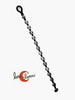 Pulsera tejida de macramé con abalorios de zamak. círculos planos con espirales. 