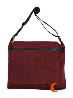 Bolsos y mochilas de tela Vinicius. Bolso grande (tamaño carpetas) con tapa. Color granate.