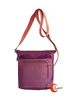 Bolso de piel y ante del taller Arco Iris. Mediano morado.