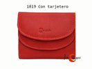 Morgado 1819, cartera de piel con monedero independiente, billetero y tarjetero. Color rojo.