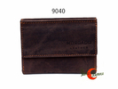 Morgado 9040, cartera, monedero, billetero y tarjetero pequeño de piel rústica.