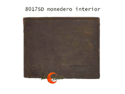 Morgado 8017SD, cartera, billetero con monedero y tarjetero mediano de piel rústica sin brillo.