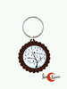 Llavero de madera y cristal, árbol con gatos negros.