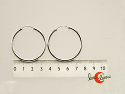 Aros de plata gruesos medianos (2,5 mm por 4 cm) con el pasador soldado 045