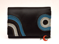 Cartera de piel Belmonte Jardín Japonés pequeña, negra.