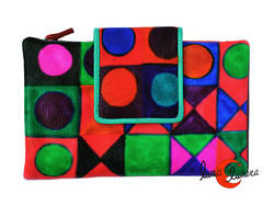 Carteras de piel pintada Belmonte 46 solapa ancha cremallera corta, roja.