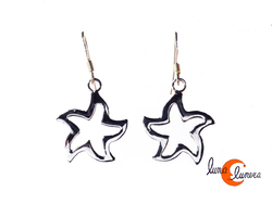Pendientes de plata. Pendiente con forma de estrella de mar mediana.