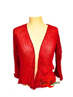 Chaquetas, rebecas de punto. Color rojo intenso.