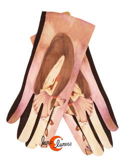 Guantes de colores, niña amorosa.