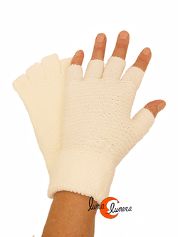 Guantes sin dedos color blanco
