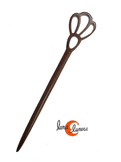 Palos para el pelo de madera tallada, peineta.