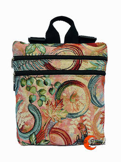 Mochilas de tela BRUO. Mochila pequeña reversible antirrobo, rosa palo con círculo.