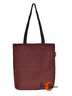 Bolsa TOTE BAG de tela de algodón Bruo. Cebra granate.