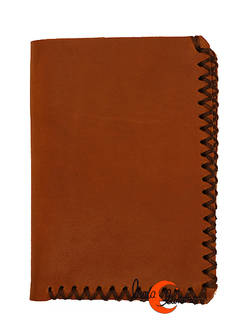 Cartera pequeña de piel (sueleta) hecha a mano SIN monedero, marrón claro.