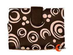 Cartera de piel suave Grescart. Pequeña 109-S, negra y blanca.