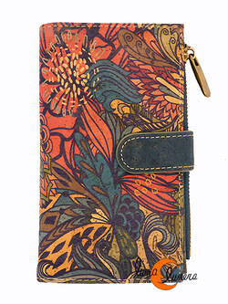 Corcho. Cartera vegana mediana 22 plana, selva.