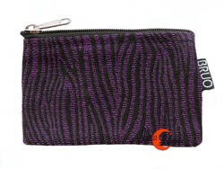 Monederos de tela Bruo.  Mini monedero pequeño con cremallera. Cebra morado.