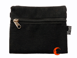Cartera vegana Bruo de tela con goma. Grande modelo 2 negra.
