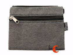 Cartera vegana Bruo de tela con goma. Grande modelo 2 gris.