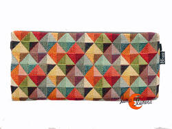 Cartera vegana Bruo de tela con goma. Grande, puedes llevar un móvil en su interior. Prisma de colores.