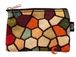 Monederos de tela Bruo.  Monedero pequeño DNI con cremallera. Mosaico.