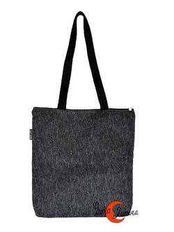 Bolsa tote de tela, bolso grande con cremallera Bruo. Print cebra negro.