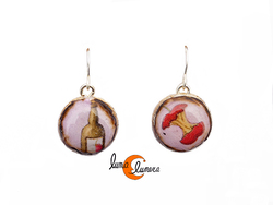 Mondo Manzana, bisutería con magaya de sidra. Pendientes minis Letizia, lilas.