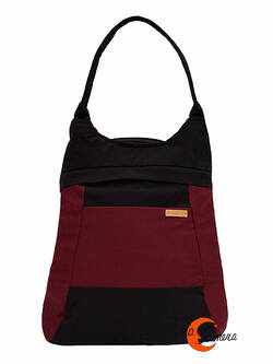 Impermeables. Mochilas de tela Mugling. Mochila bolso negra granate.