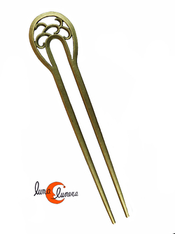 Palos para el pelo de bronce, doble pincho.