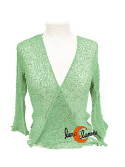 Chaquetas, rebecas de punto. Color aguamarina pastel.
