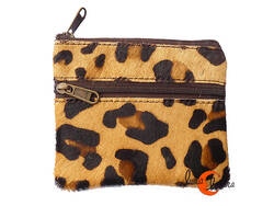 Monedero de piel print, amarillo suave y marrón. 2