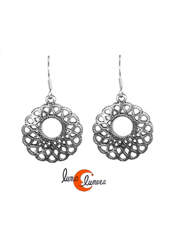 Pendientes de plata. Pendiente mediano rosetón.