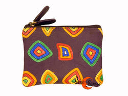 Monederos de piel Grescart. Monedero doble pequeño, morado.