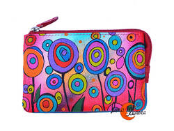 Monedero 20 de piel de colores Belmonte. Piruletas roja.