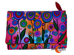 Carteras de piel pintada Belmonte, cartera grande 54 piruletas roja.
